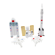 航空火箭蛋糕装饰摆件太空人卫星飞机宇航员星球生日快乐装扮配件