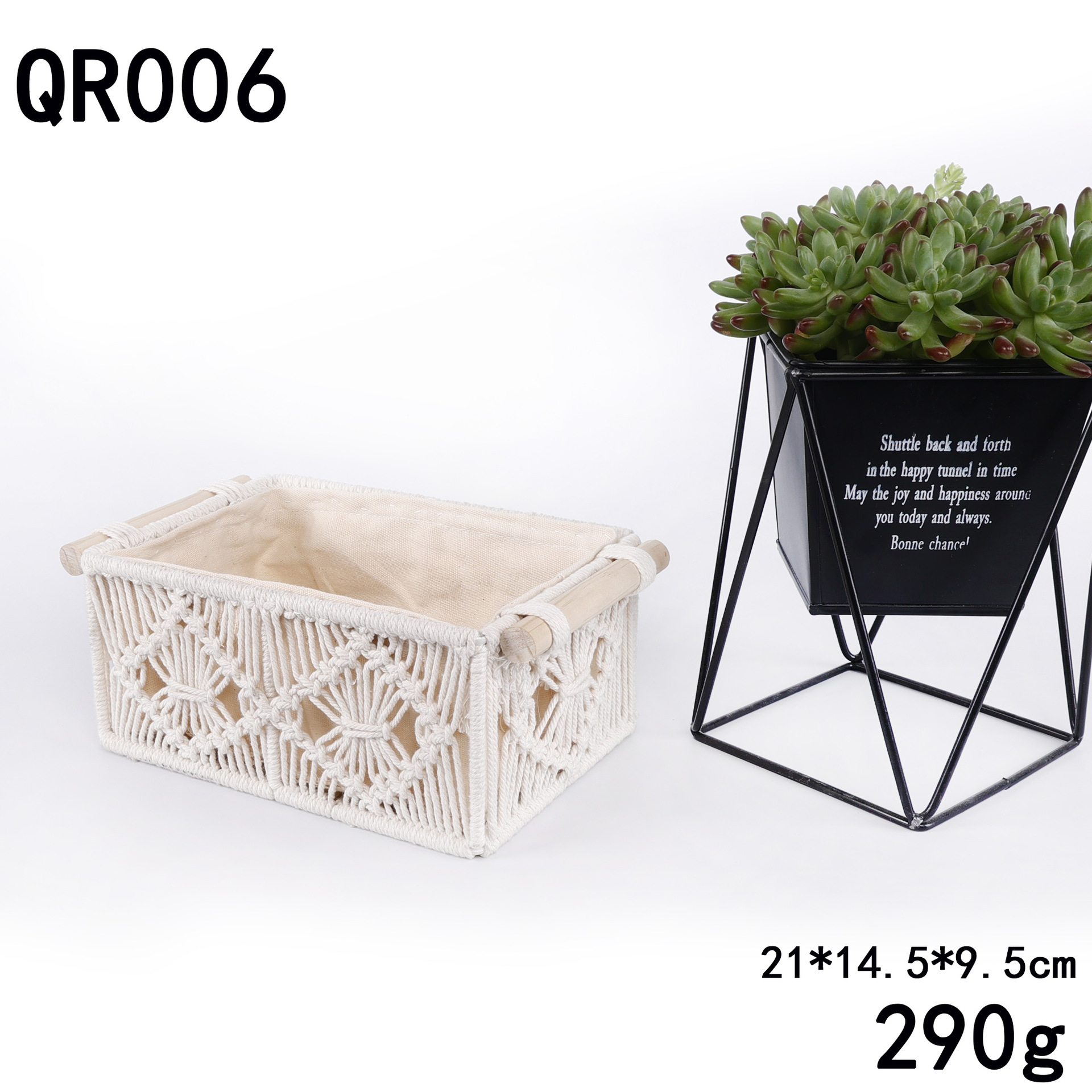 Amazon caja de almacenamiento tejida a mano caja de almacenamiento cuerda de algodón borla papel higiénico de escritorio caja de almacenamiento de objetos pequeños