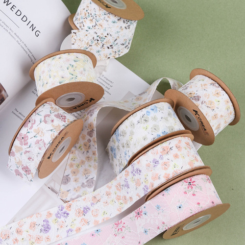 Chinese Valentine's Day small floral lace ribbon ribbon flower packaging cake baking gift box floral flower shop ribbon