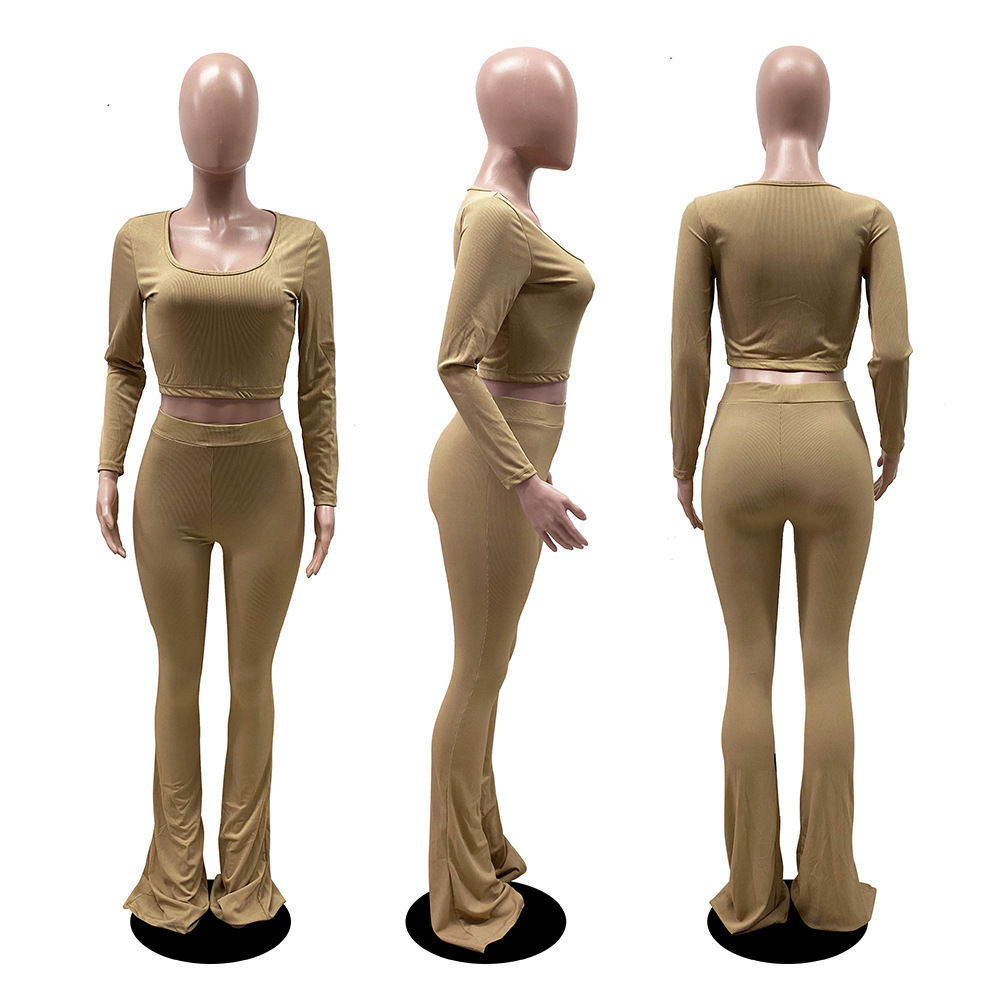 525g Weight Long Sleeve Sleeve Length Polyester Fabric Type Pant Co-ord Set Sets Type 2 Pieces Set Quantity Daily Occasion U Neck Neckline Slim Fit Type Solid Color Pattern Summer, Spring Season Women's Gender Printing Design Casual Style Daily Women's Casual Solid Color Polyester Printing Pant Co-ord Set Pants Sets 33