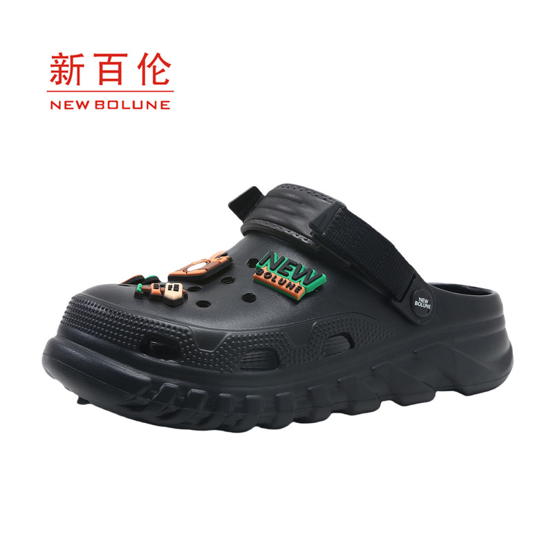 New Balance Thick-Soled Clogs for Couples 2025 New Summer Outer Wear Non-Slip and Deodorant Seaside Beach Sandals for Women