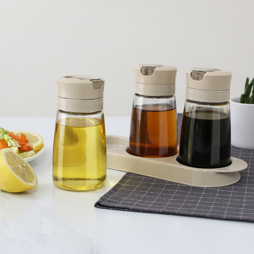 Zhenxing leak-proof automatic opening and closing oil pot glass soy sauce bottle oil cooking wine container bottle oil bottle transparent seasoning soy sauce vinegar