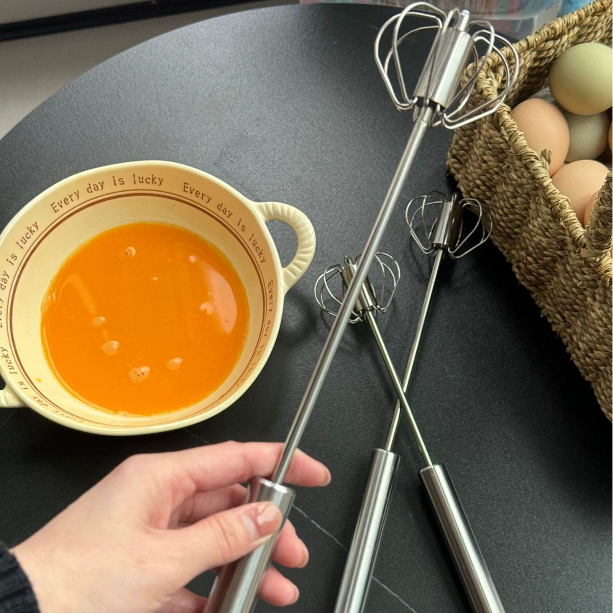 Пресс-тип яицер, нержавеющая сталь, полуприводной Egg beater, ручной мини, домашний кухонный вращающийся миксер, оптом