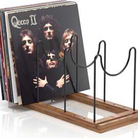 跨境木制杂志收纳架木质相册专辑收藏储物箱唱片整理架置物架