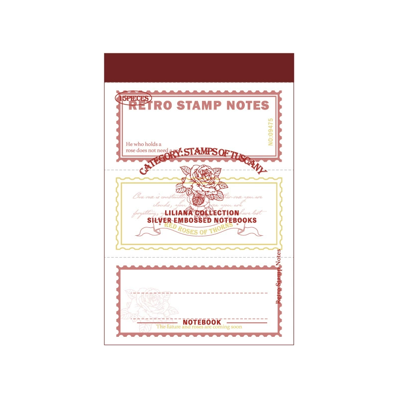 Следы бумаги Jilu Liliana Collection Series Hot Silver embossed Memo Pad Simple Basic Handbook Material Paper