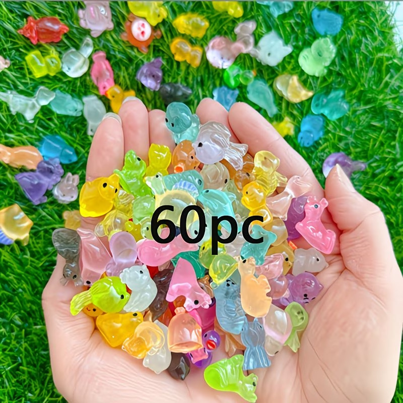 Cross-Border Luminous 3D Small Animal Duck Mixed Resin Desktop Car Decoration DIY Accessories Mixed Sale