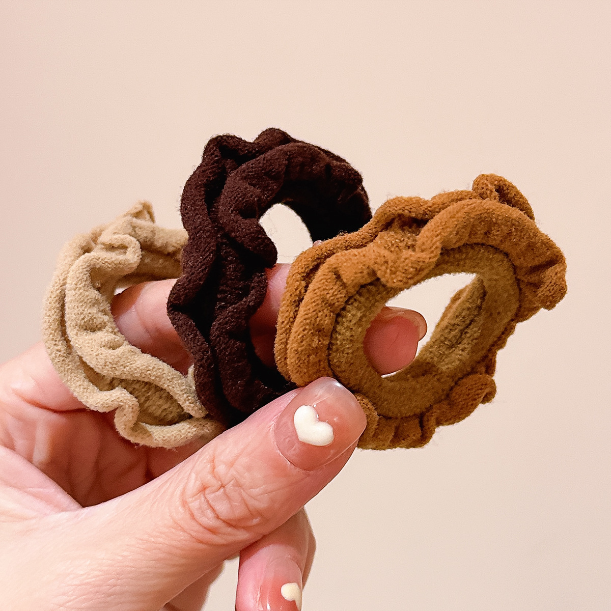 Simple todo partido oreja de madera banda de pelo cabeza de bola banda de goma de las mujeres de alta elástico durable cuerda de pelo accesorios para el cabello