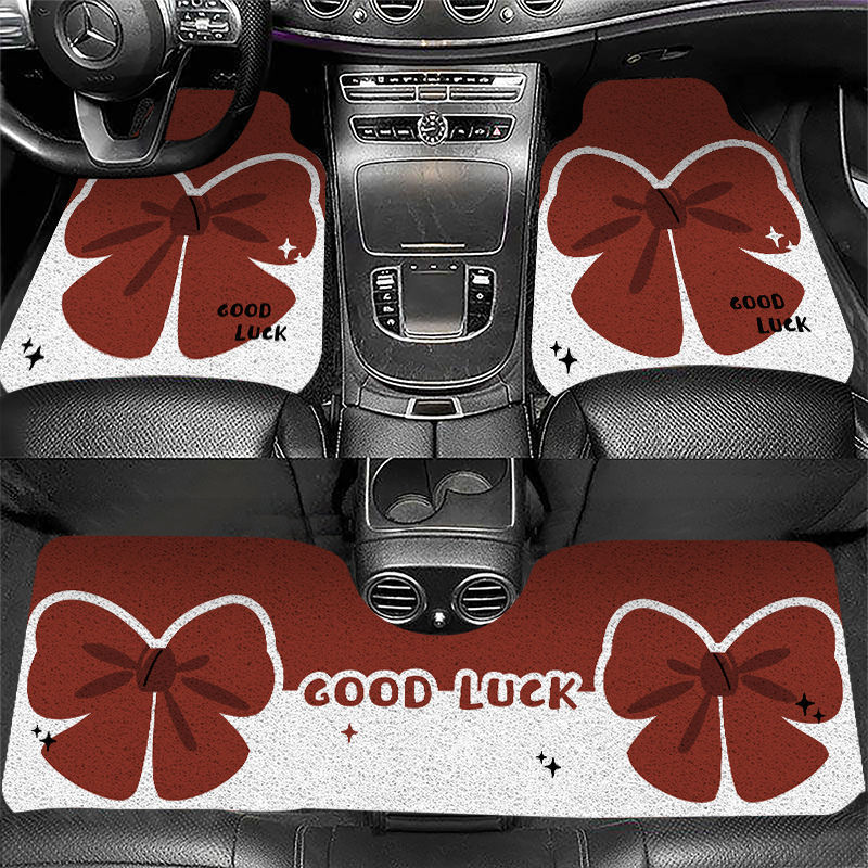 Bow Tie Car Floor Mats, Cute Cartoon Car Floor Mats, Stain-Resistant and Easy to Care For, Ready for Delivery