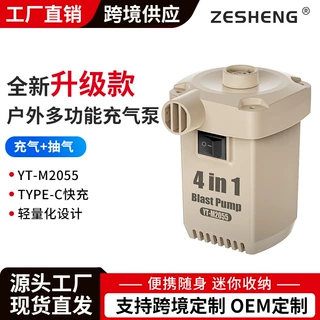 便携式车载充气泵电动无线充电小型汽车露营多功能吹吸两用打气筒