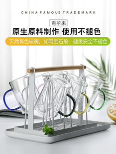 Glass Cup with Heat-Resistant Simple Milk Cup Ins Drinking Cup Household Living Room Tea Cup Family Cup Cover Cloud