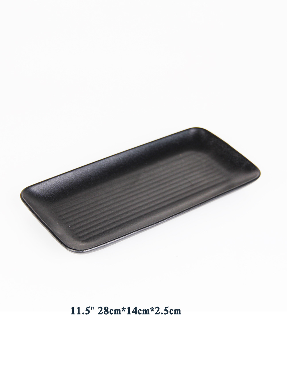 Al aire libre fácil de limpiar de almacenamiento cuadrado esmerilado negro placa de cocción de cerámica placa de filete occidental placa plana bandeja de plato frío