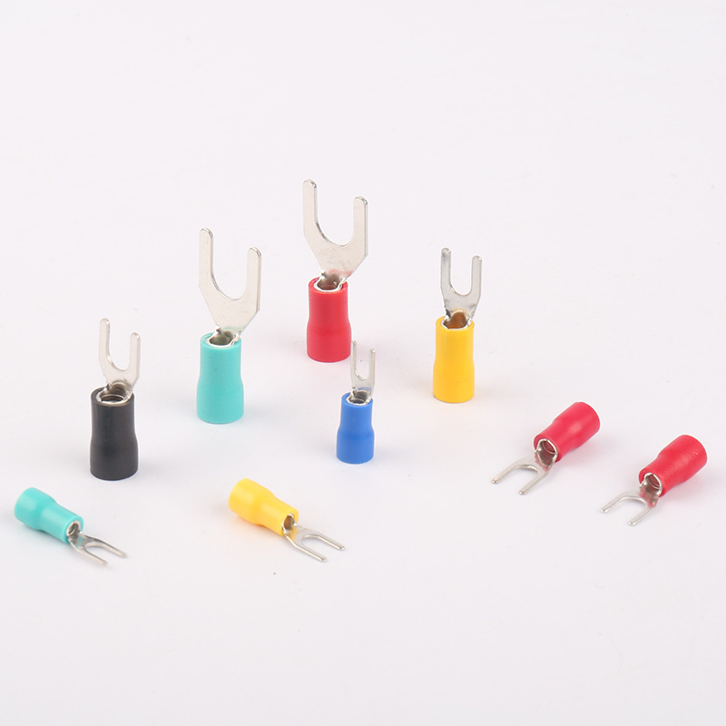 SV5.5-5叉型绝缘端头裸端头铜线鼻子 冷压叉型预绝缘接线端头