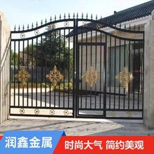 铁艺大门农村庭院门围墙乡村别墅简易双开门入户门欧式花园别墅门
