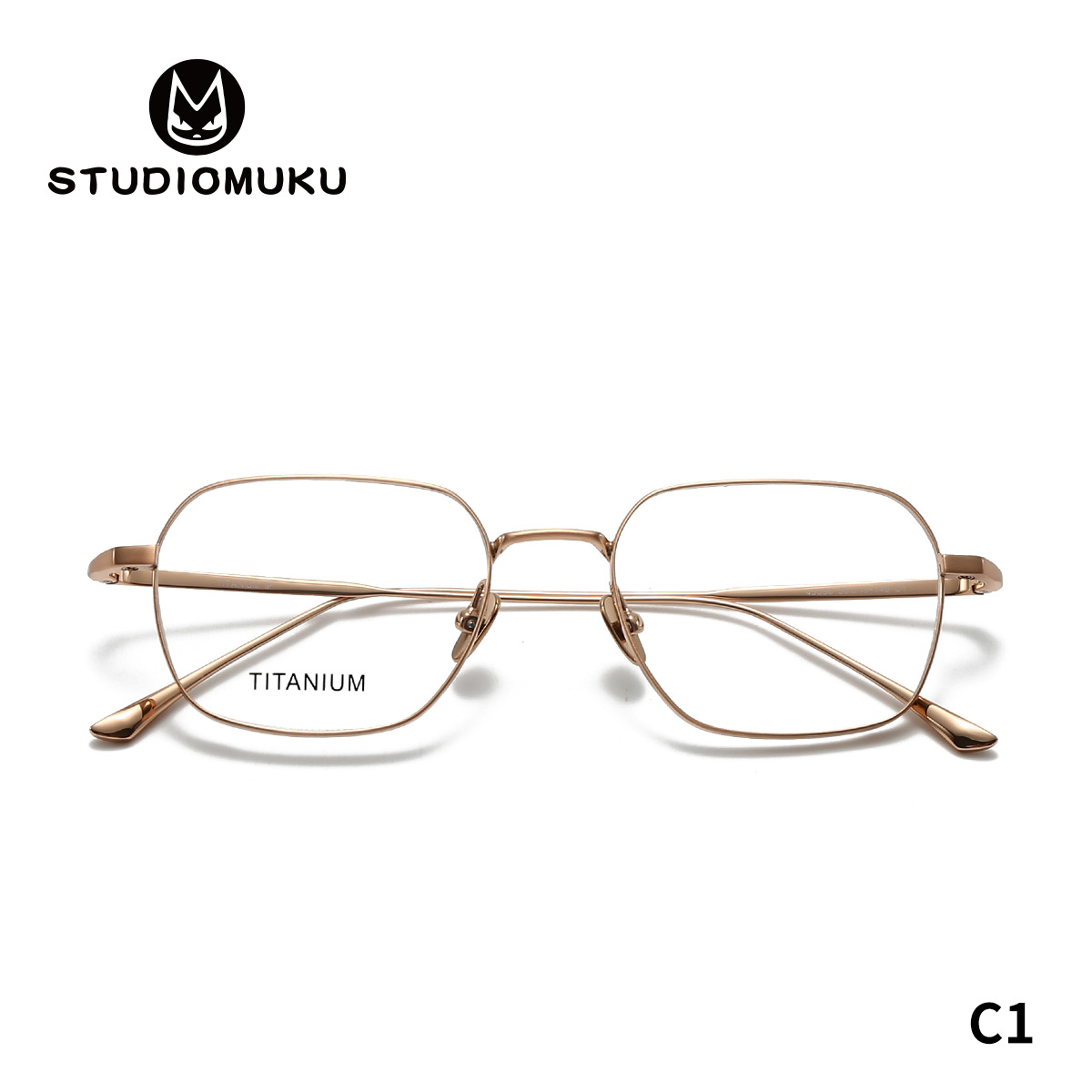 STUDIOMUKU gafas de madera cool este verano debe probar el marco de gafas de titanio puro marco de gafas de borde grueso