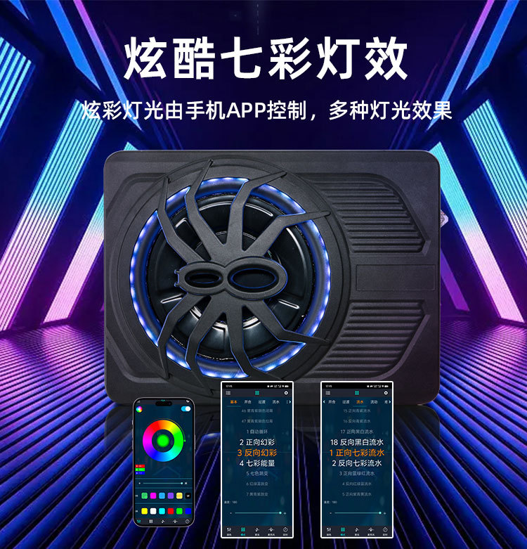 Factory wholesale car audio modified spider with lights 10 inch high-power active car ultra-thin subwoofer