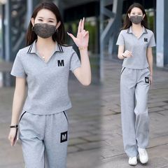休闲套装显瘦高档2025短袖夏季新款运动服减龄洋气时尚两件套
