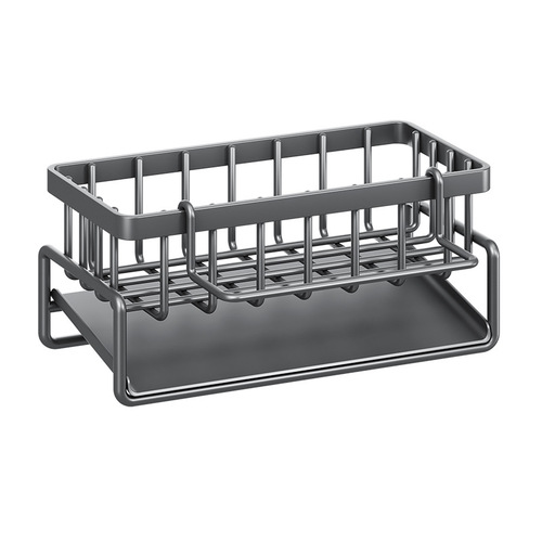 Stainless steel sink sponge rag drain rack kitchen countertop multi-functional detergent storage rack cross-border