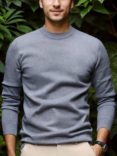 Viscose Knit Crew Neck Sweater Medium Stretch Crew Neck