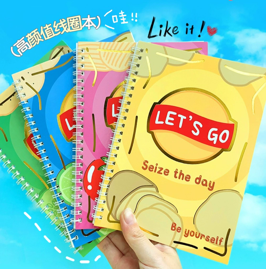 Новый блокнот A5 с пружиной, стильный блокнот с мультяшным дизайном, креативный блокнот в виде чипсов, студенческий дневник, ручной блокнот, подарок