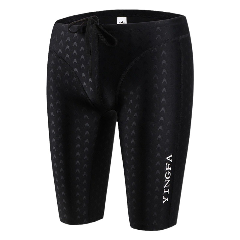 Yingfa five-point swimming trunks men's knee-length shark skin drag reduction quick-drying Fina standard competition professional training swimming trunks