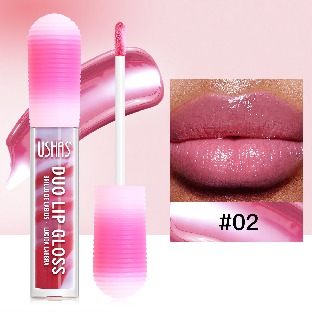 USHAS European and American Cross-border spot lápiz labial líquido esmalte de labios brillo de labios taza antiadherente brillo de labios no decoloro UC062