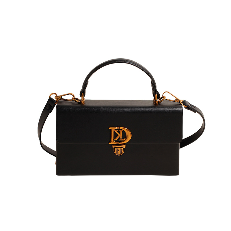 Bolso de diseño de nicho de sentido de alta gama para mujer 2025 nuevo bolso de mensajero de un solo hombro de moda con cerradura de mano bolso cuadrado pequeño