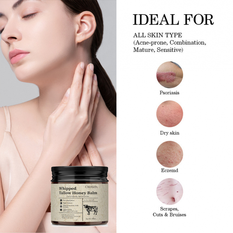 跨境爆品牛脂蜂蜜护肤膏Beef Tallow and Honey Balm for Skin|undefined