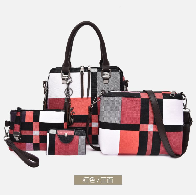 New style four-piece handbag set, European and American handbag, women's trend single-shoulder cross-border wholesale, women's bag consignment, crossbody bag undefined
