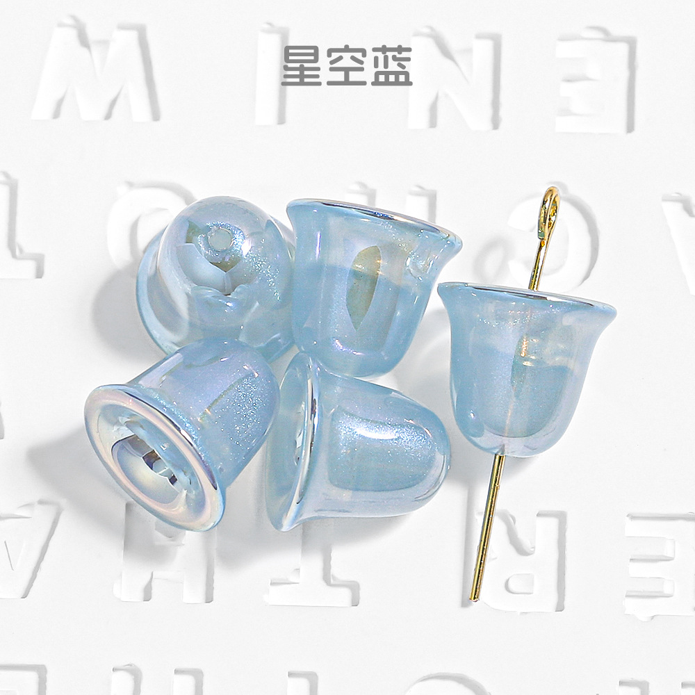 30 sirena Ji finas campanas chapadas en color diy cadena de teléfono móvil hecha a mano accesorios para el cabello sombreros accesorios con cuentas abs