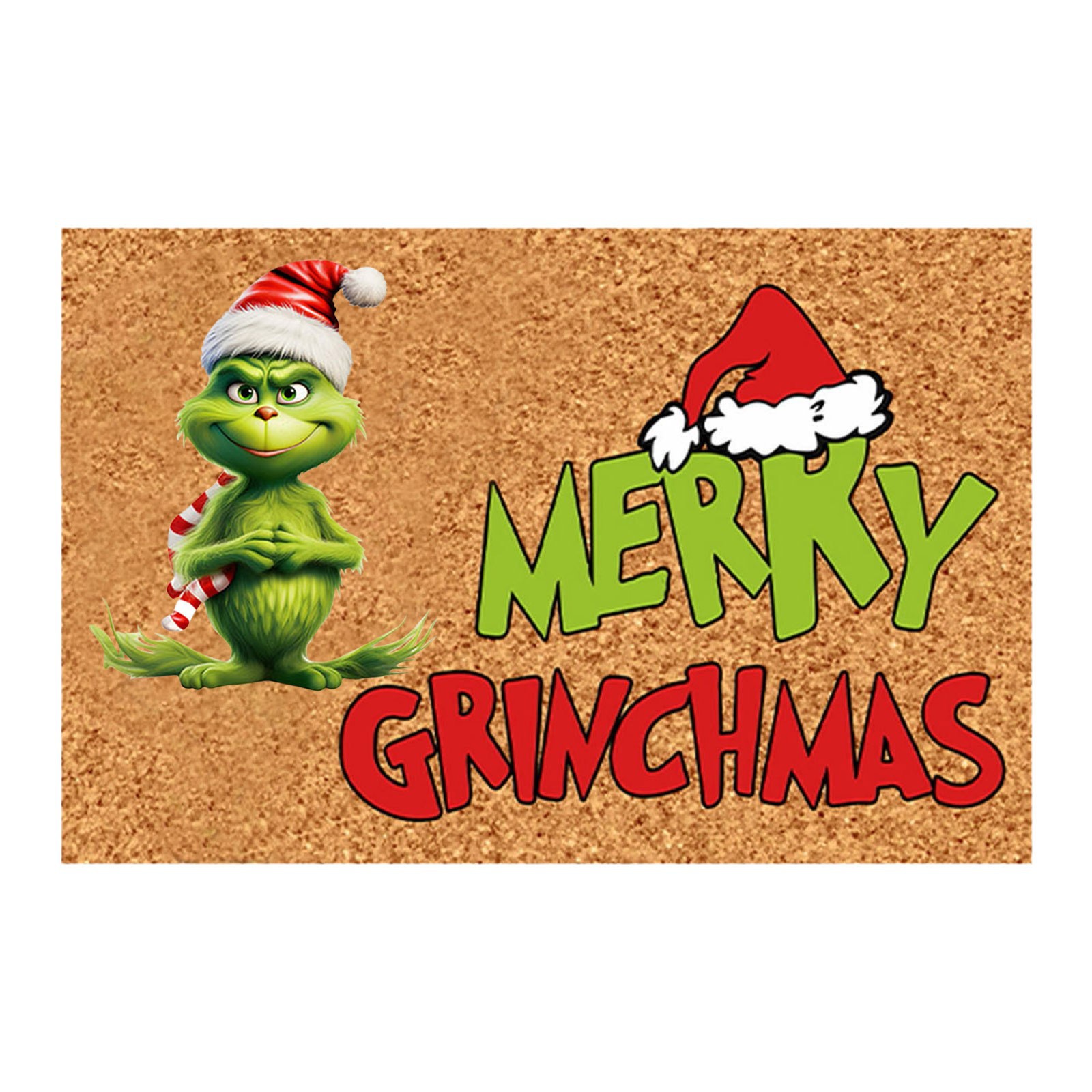 En stock Grinch alfombra del piso transfronterizo alfombra de Navidad alfombra de puerta de vacaciones verde payaso alfombra del piso