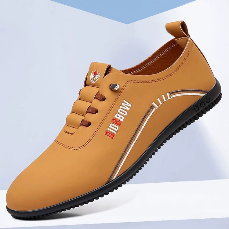 Мужская обувь 2024, новая трансграничная кожаная обувь на мягкой подошве, мужская деловая повседневная обувь, туфли без шнуровки, универсальные туфли для вождения Trbottomyy