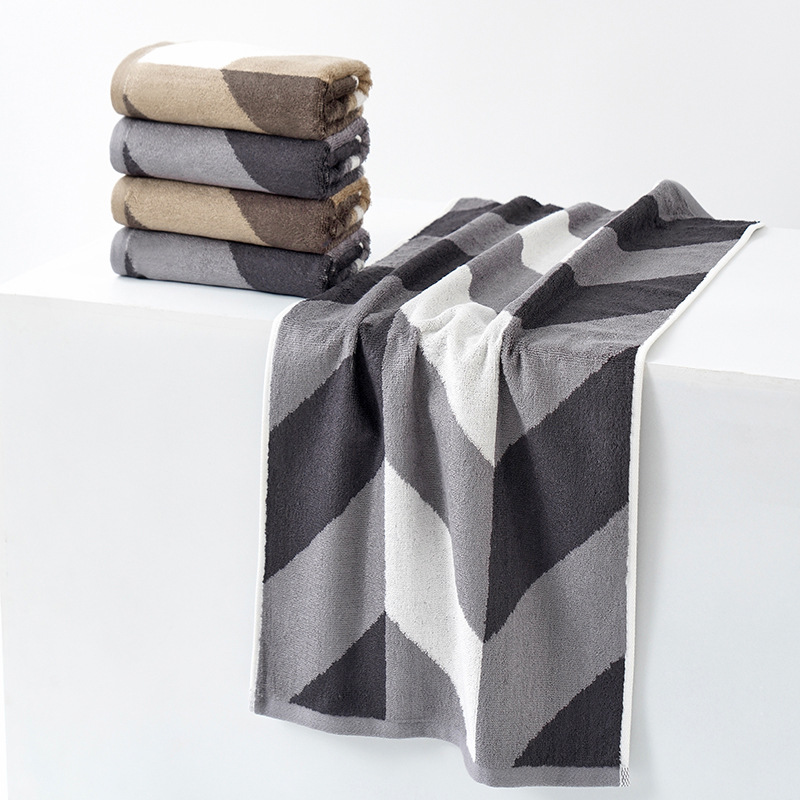 Jie Lei Ya 대나무 섬유 타월 성인 남성용 대형 세안 타월 흡수성 좋고 건조가 빠른 목욕 타월 8913 속건 타월