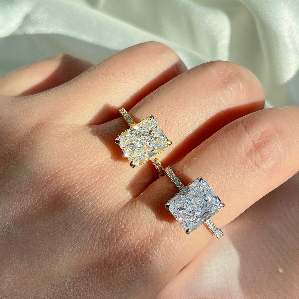 Fashion Square Silver Plating Inlay Rhinestones Rings 1 Piece