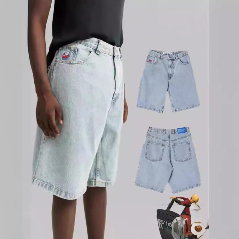 Cross-border E-commerce Y2K Bigboy Men Street Clothing Loose Jeans Pattern Casual Men's Denim Shorts Cross-border E-commerce Y2K Bigboy Men Street Clothing Loose Jeans Pattern Casual Men's Denim Shorts