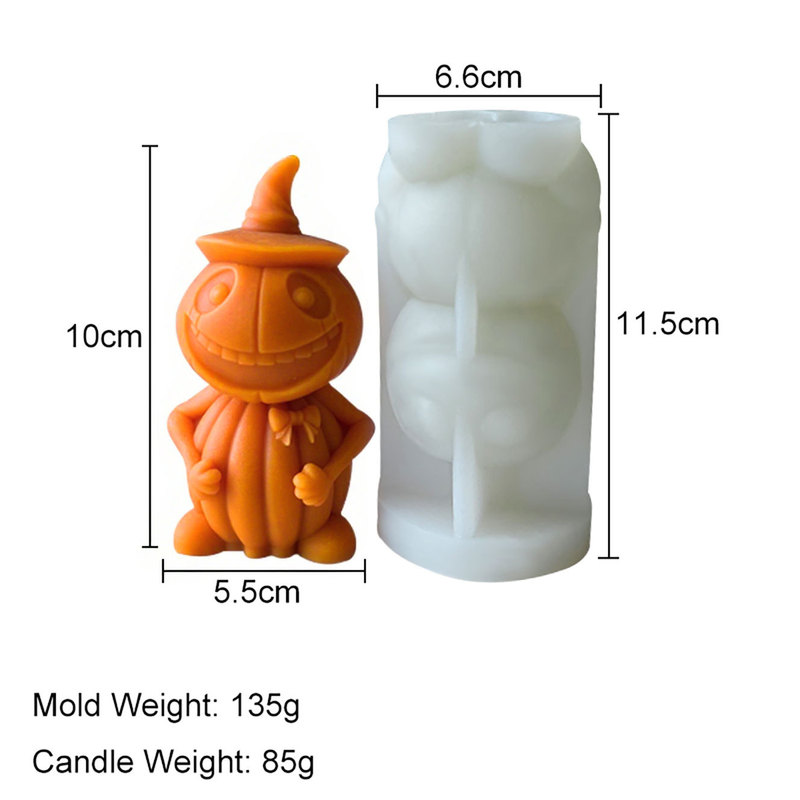 国境を越えたハロウィンのカボチャキャンドルシリコンモールドDIYアロマ石膏置物装飾品|undefined