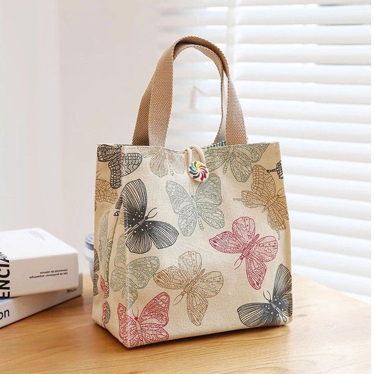 Bolsa de lona japonesa, bolsa de almuerzo, bolsa de almuerzo, bolsa de mamá, bolsa de almuerzo, bolsa de almuerzo para niñas, bolsa de oficina de viaje de moda