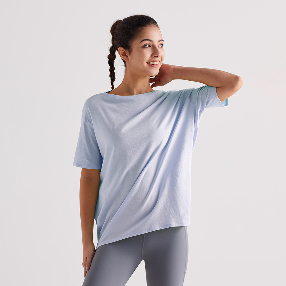 Camiseta deportiva de manga corta para mujer verano transpirable ropa de yoga de secado rápido blusa de entrenamiento chaqueta de tortuga delgada de todo fósforo
