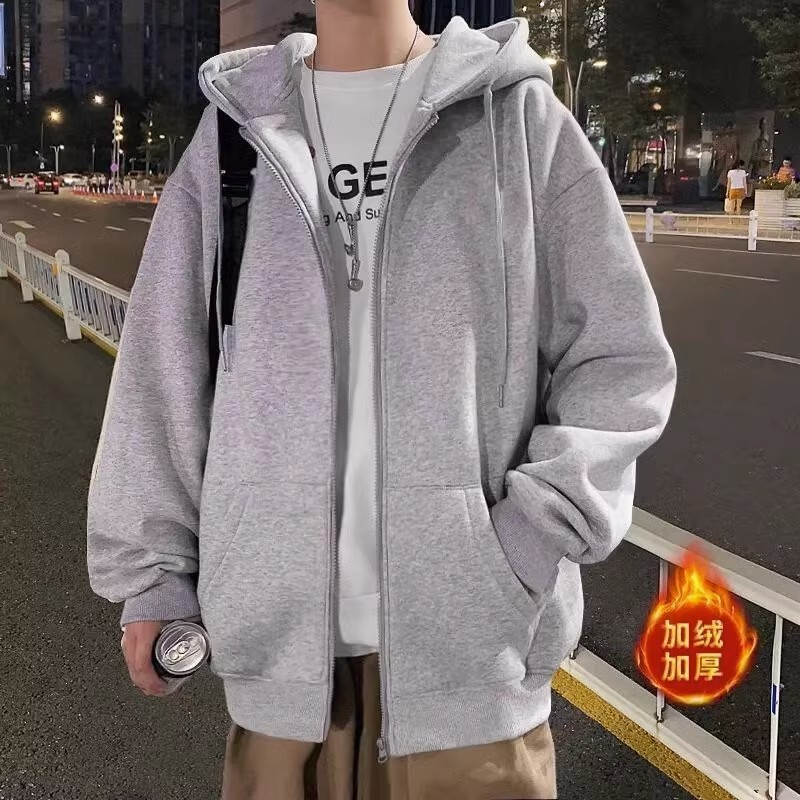 Clearance Sale: Clearance of Cheap Cardigan Zipper Jackets for Men in Autumn and Winter, Fleece-Lined, Thickened, Warm Hooded Sweatshirts Clearance Sale: Clearance of Cheap Cardigan Zipper Jackets for Men in Autumn and Winter, Fleece-Lined, Thickened, Warm Hooded Sweatshirts