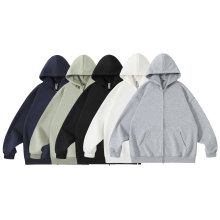 RUIIENRS x Ropucha 2024秋纯色420g连帽休闲卫衣开衫男外套FW555