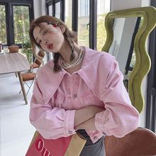 粉色牛仔外套女小个子时尚减龄2025韩系柔软小香风短款chic娃娃领