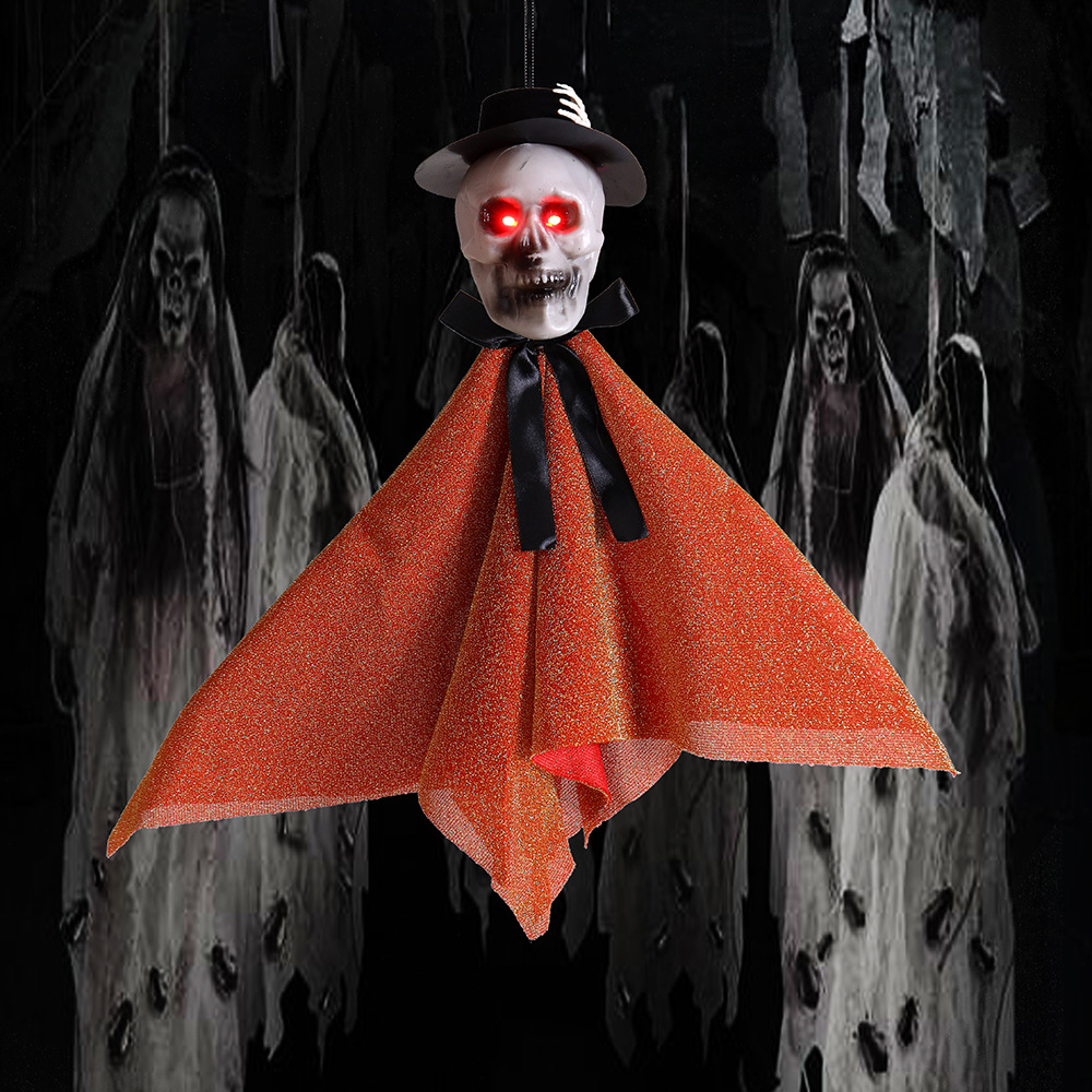 Halloween transfronterizo fantasmas colgantes brillantes sonorosas horrores colgantes fantasmas habitaciones embrujadas decoración de decoración de hechos al por mayor