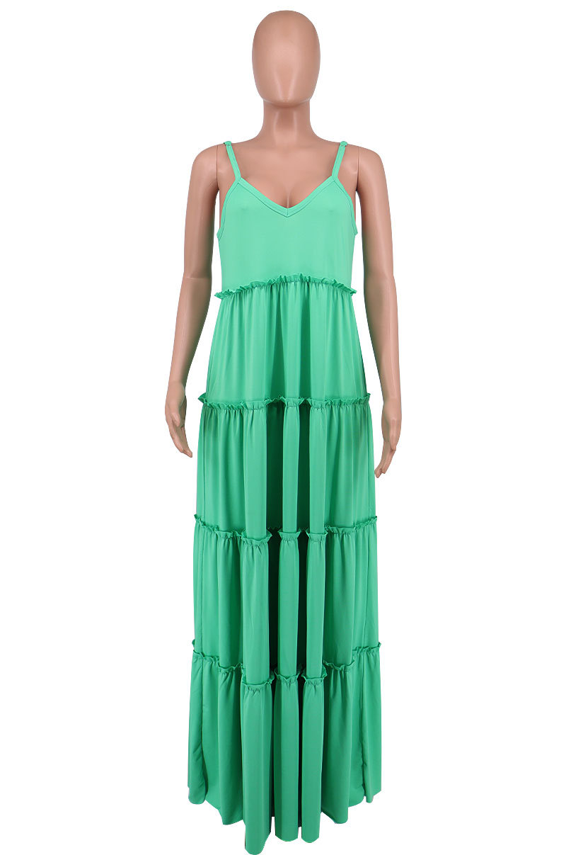 Women's Strap Dress Casual Strap Sleeveless Solid Color Maxi Long Dress Daily display picture 5