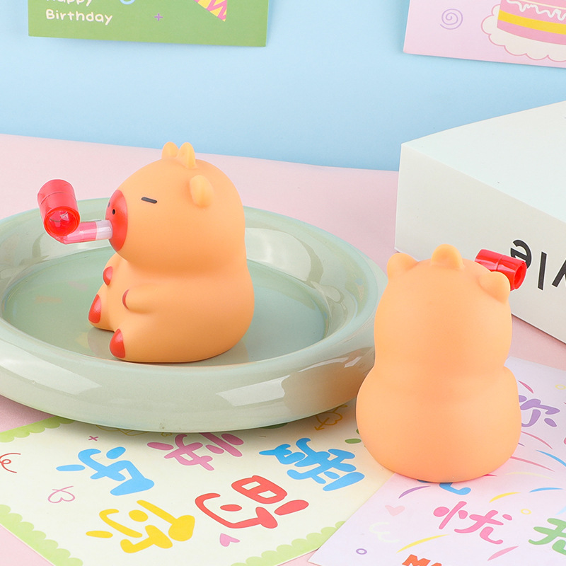 ストレス解消おもちゃ カピバラ バラ プッシュして音が出る 舌を伸ばす動物 握って遊ぶ ストレス解消 舌を出す人形 小動物|undefined