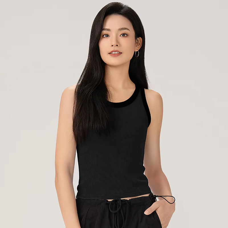 Color contraste roscado una taza chaleco de ropa de yoga mujer abdominal delgasación correr ventilación chaleco de fitness pilates