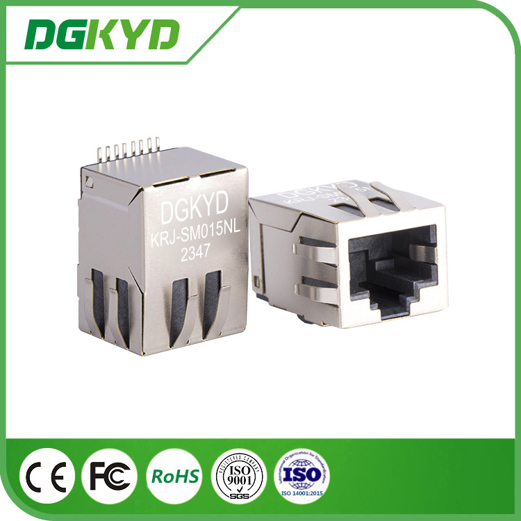 KRJ-SM015NL RJ45插座 贴片网口 集成百兆网络变压器  通信接口
