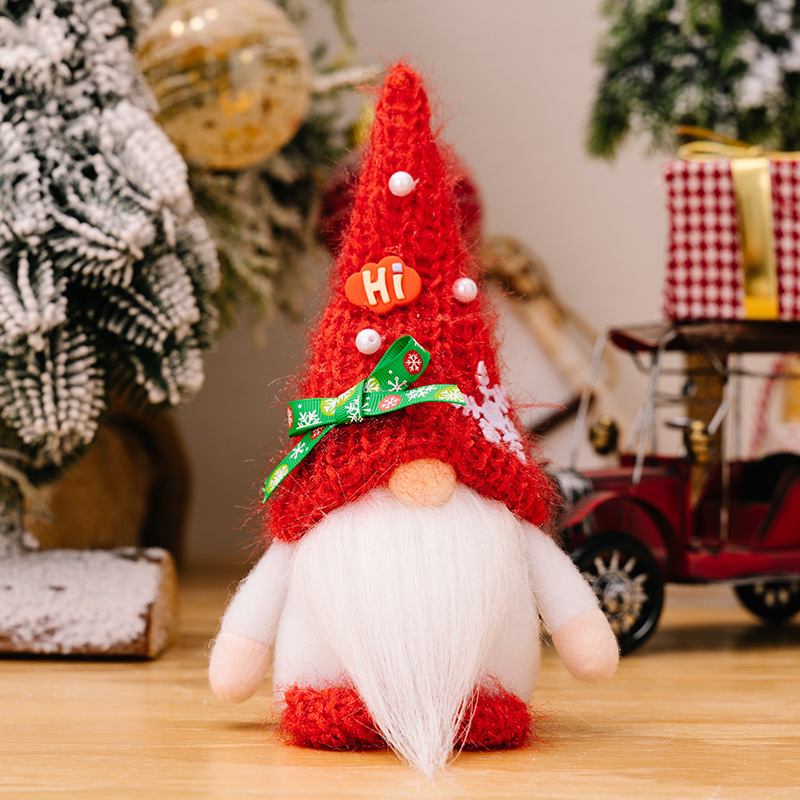 豪貝の新型クリスマス装飾用品のカラー花輪の小人の置物のサンタクロースのルドルフのニットの公仔|undefined