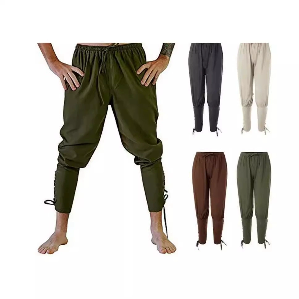 Мужские брюки-корсеты Европа и США Амазонка 2023 Взрывные хлопчатобумажные брюки с лодыжкой брюки средневековые викинги пираты повседневные брюки