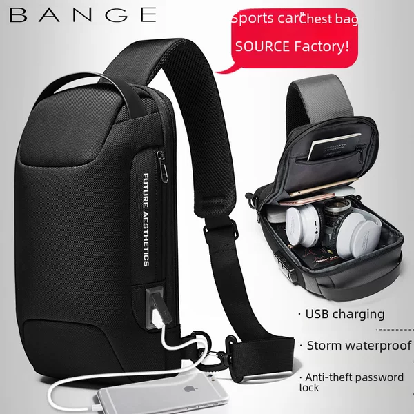 Boys New Chest Bag Men's Functional Shoulder Bag Men's Business Korean-style Crossbody Bag Men's Trendy Cross-border Men's Bag