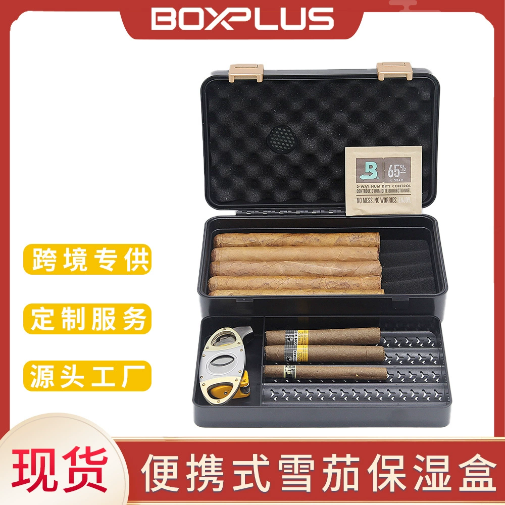 Оптовая Продажа с фабрики герметичная Водонепроницаемая увлажняющая коробка для сигар против давления дорожная портативная коробка для сигар 10 шт. Коробка для сигар