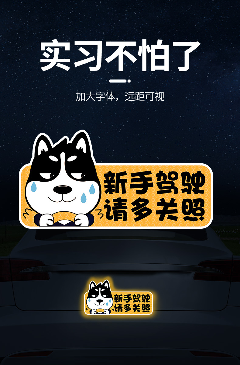 Car Internship Sign Sticker for Female Drivers on the Road, Strong Magnetic Suction Internship Sticker, Uniform Decorative Sticker, Internship Badge